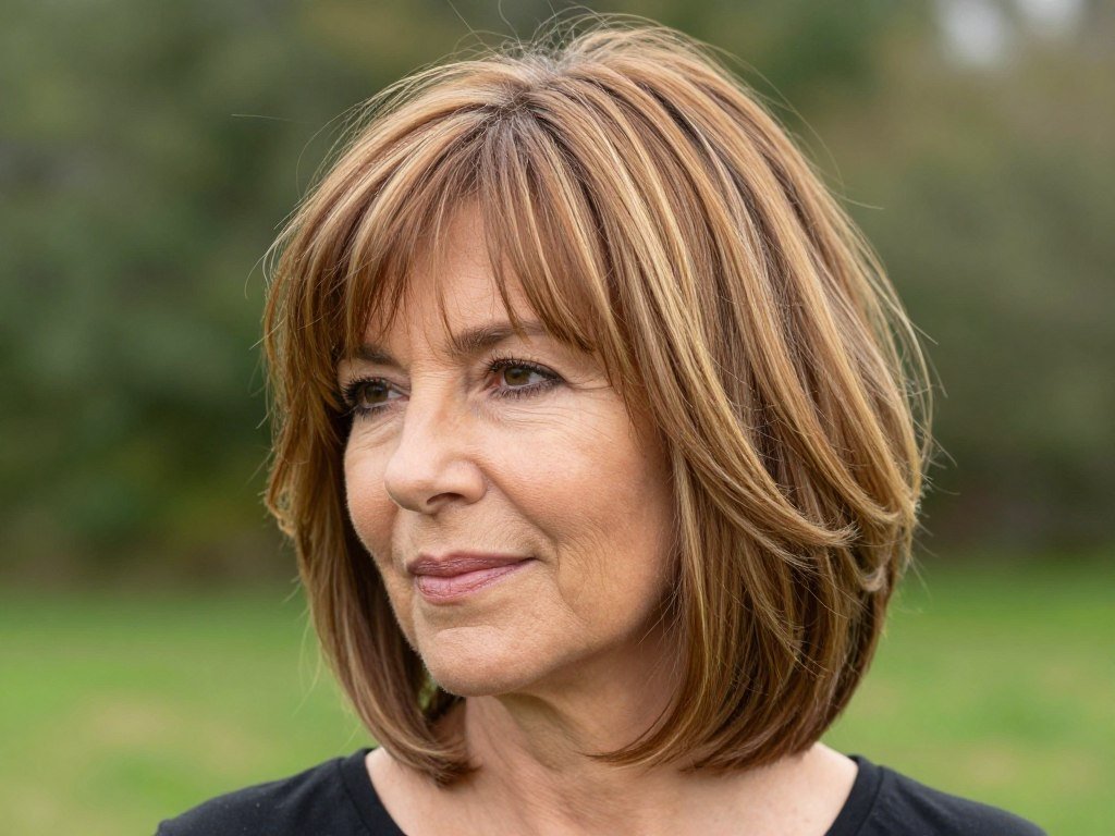 soft caramel shag haircut for fine hair with volume