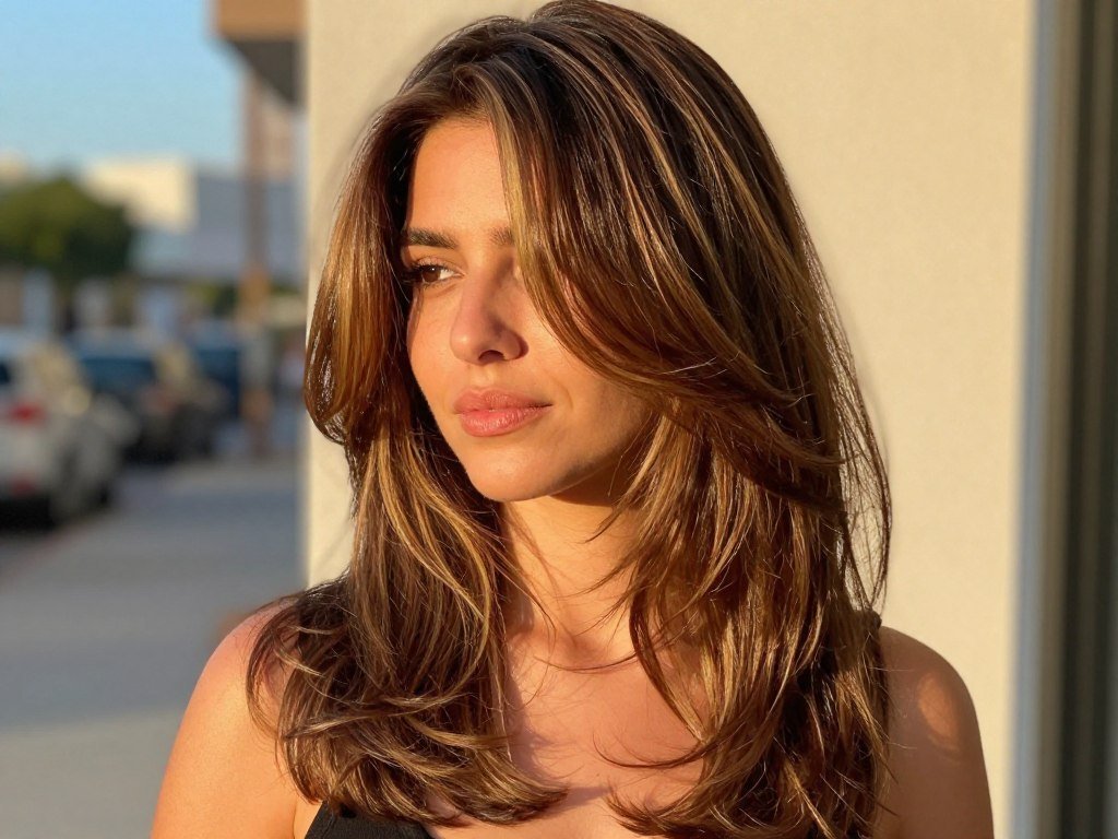 soft waves long layers square face haircut