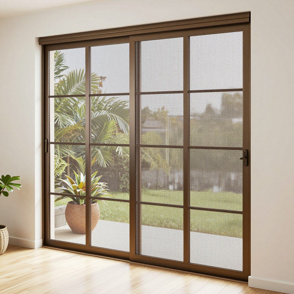 solar screen panel track blocking UV rays