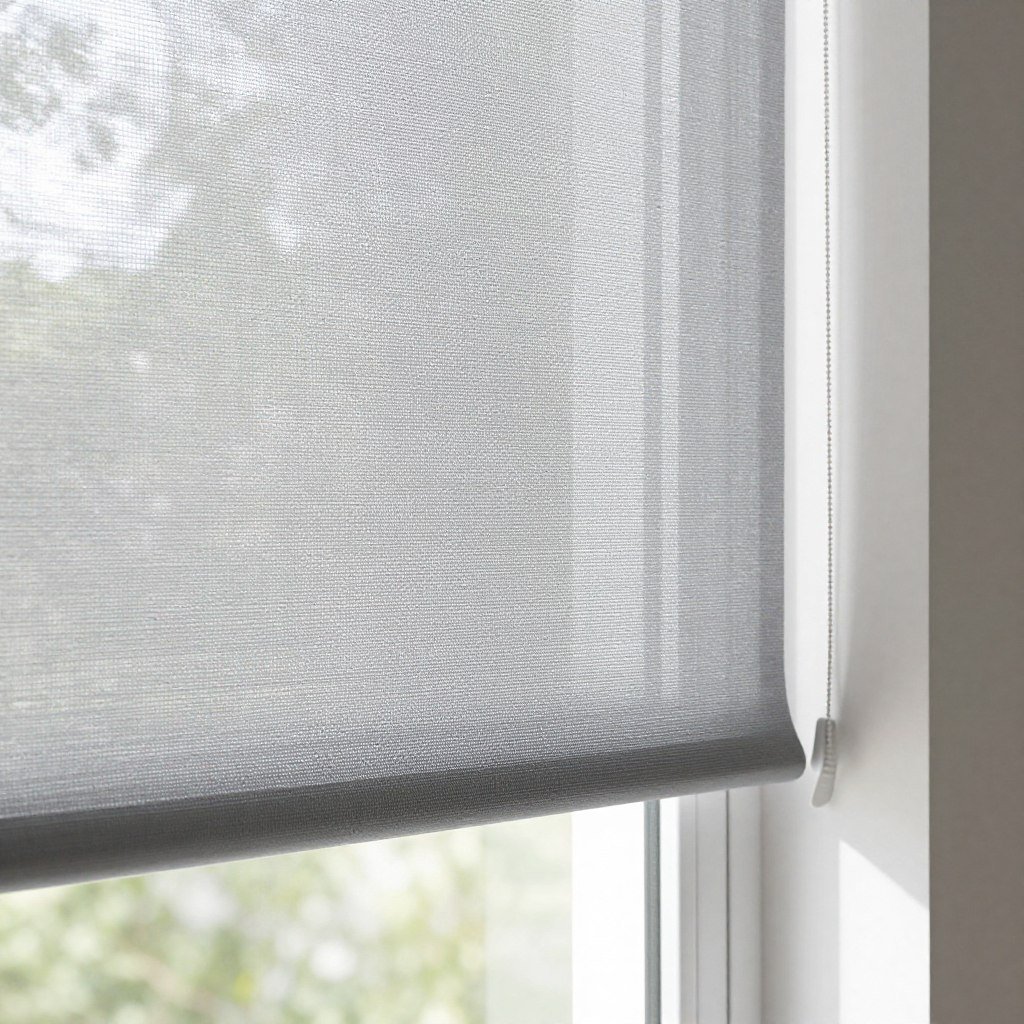 solar screen roller shade blocking sunlight