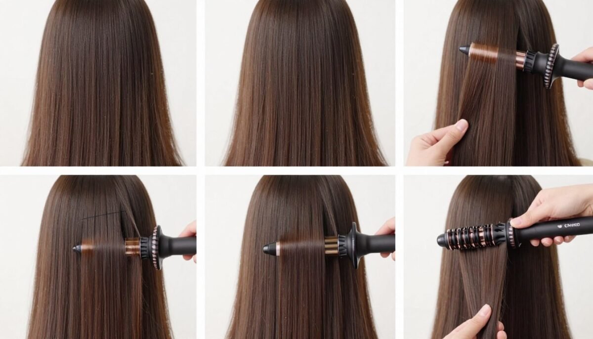 step-by-step styling of layered waves on long thin hair