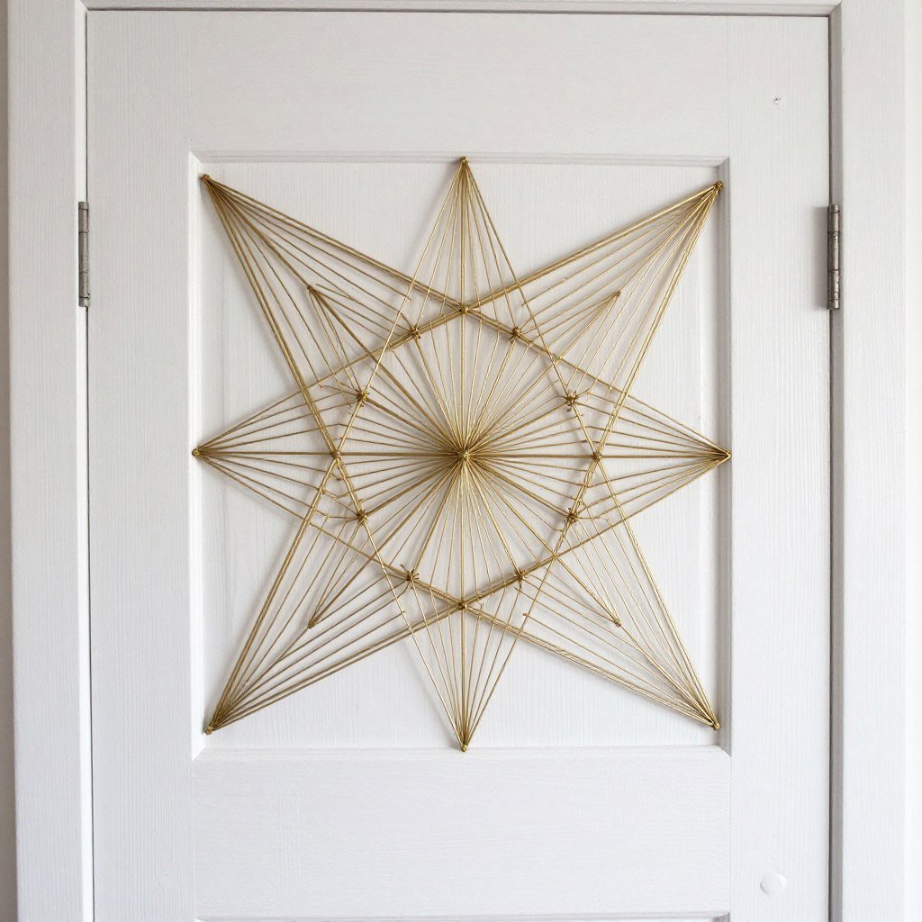 string art design on bedroom door