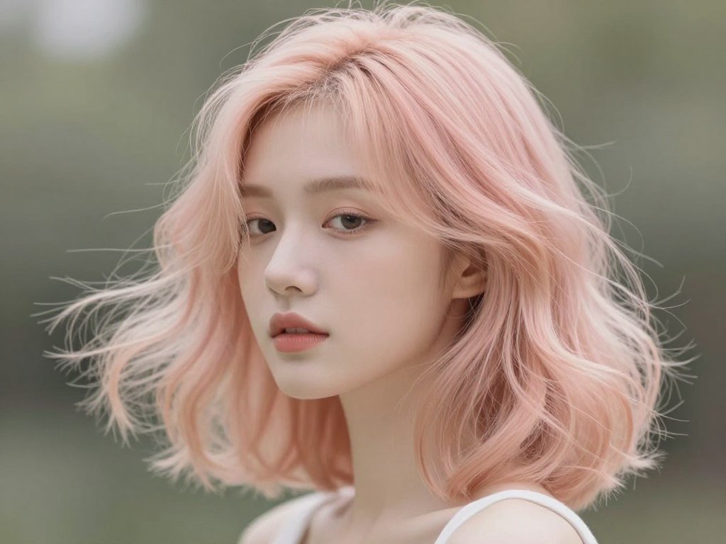 styled razored haircut showing soft romantic movement