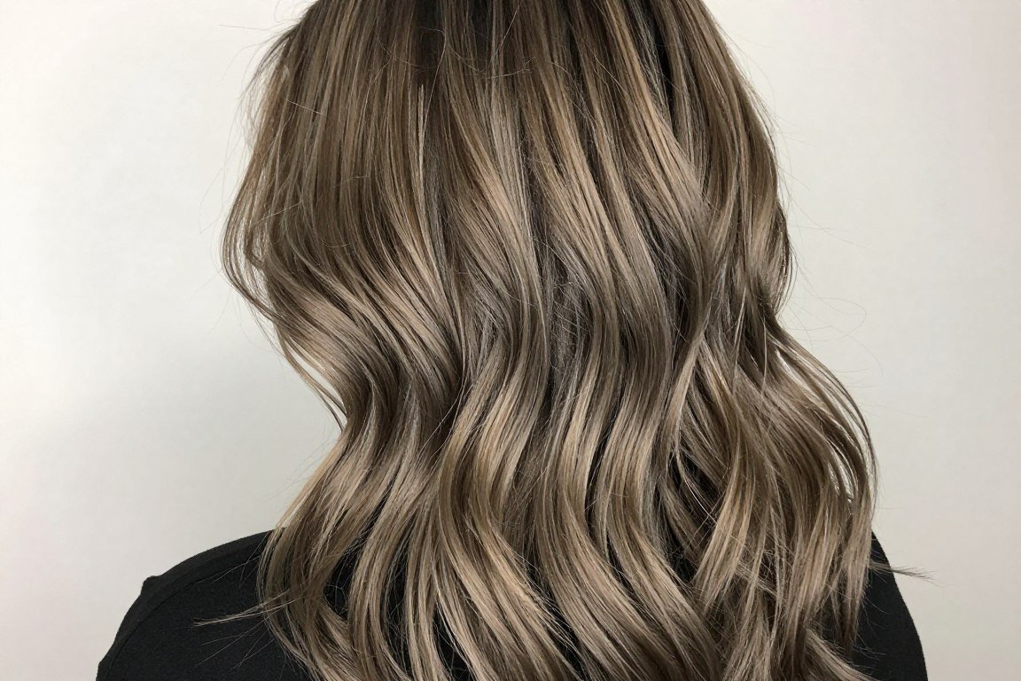 subtle ash blonde balayage with natural roots
