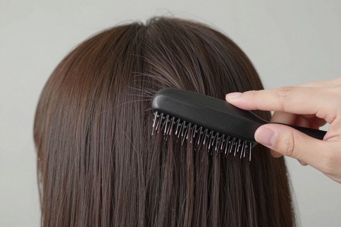 technique demonstration of proper teasing for thin hair