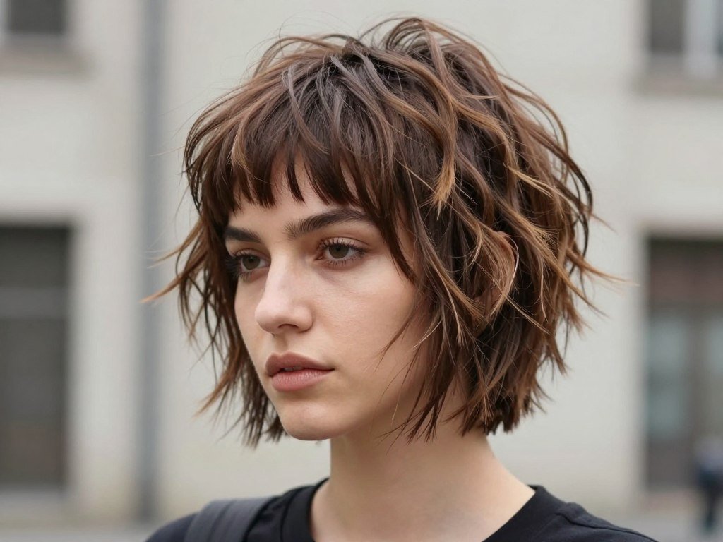 textured choppy bangs for fine thin hair