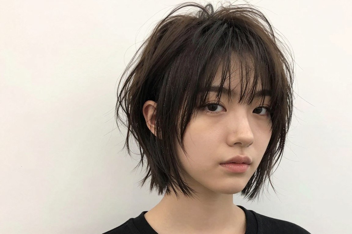 textured choppy lob creating dimension and volume in fine hair