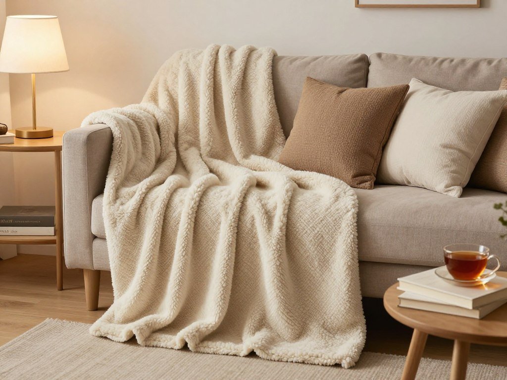 throw blanket soft cozy textured living room comfort