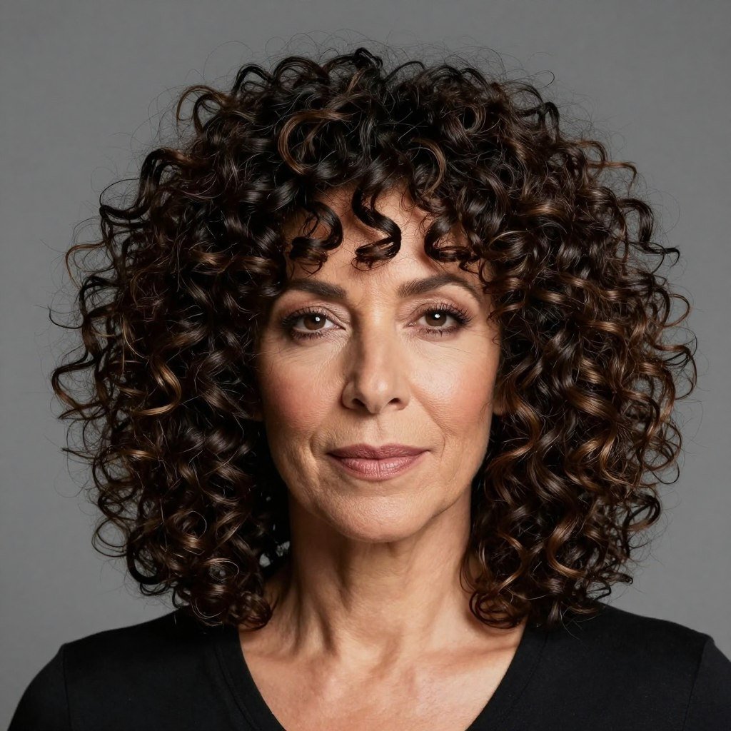 tight curly shag with maximum volume