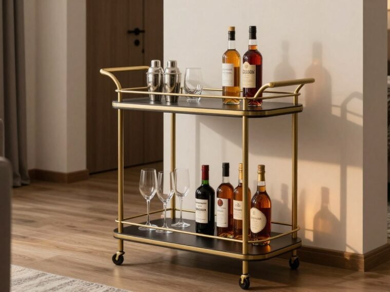tiny bar ideas featuring elegant compact bar setup in cozy living space