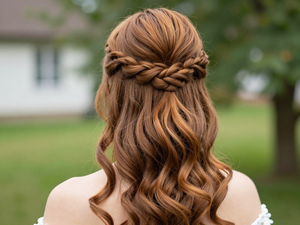 twisted half-up wedding guest hairstyle