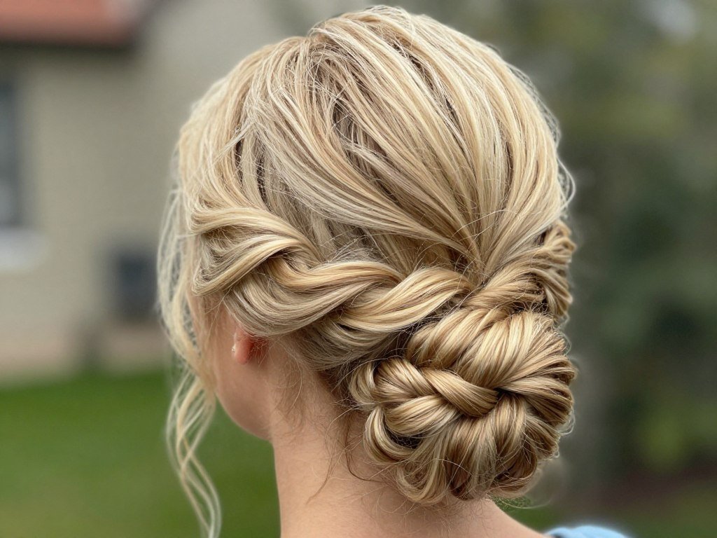 twisted low chignon wedding guest hairstyle