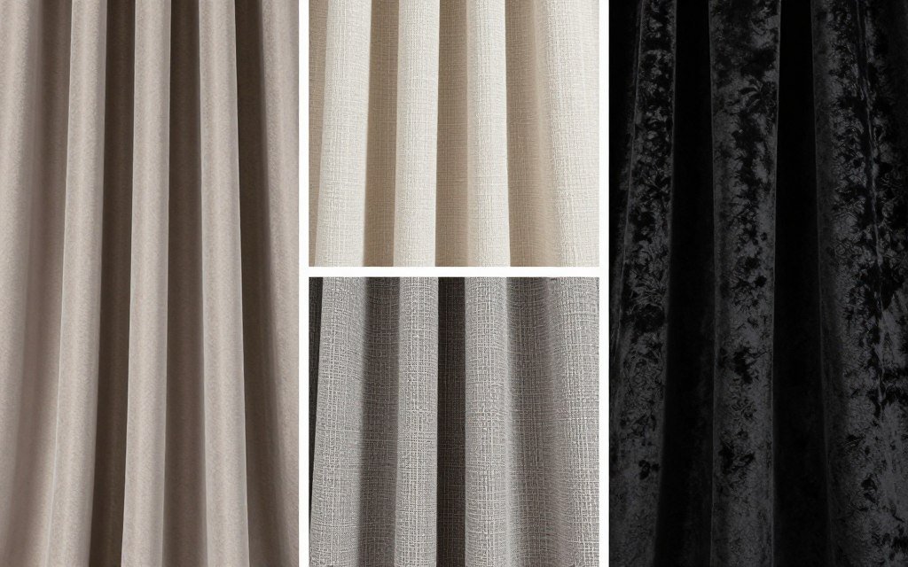 variety of drapery fabric samples and textures