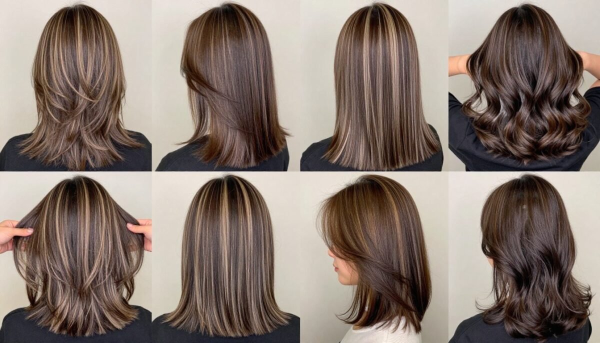 various color techniques on lob demonstrating dimension and depth