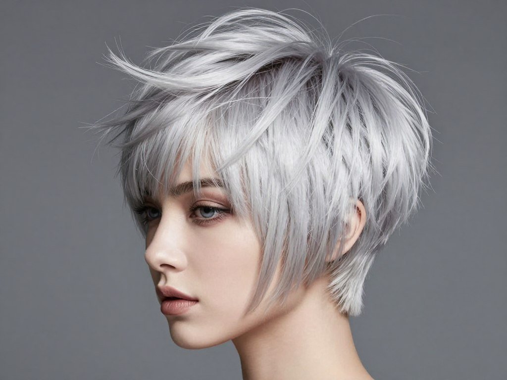 voluminous pixie bob with crown height for diamond face