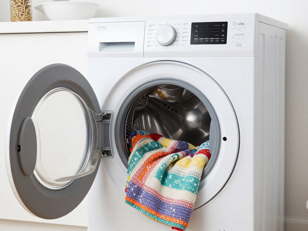 washing machine with blanket