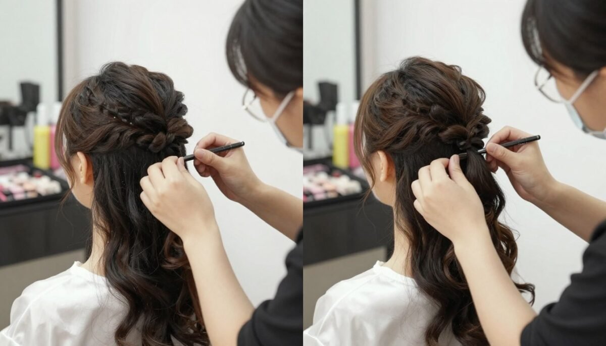 wedding guest preparing hairstyle in different weather conditions
