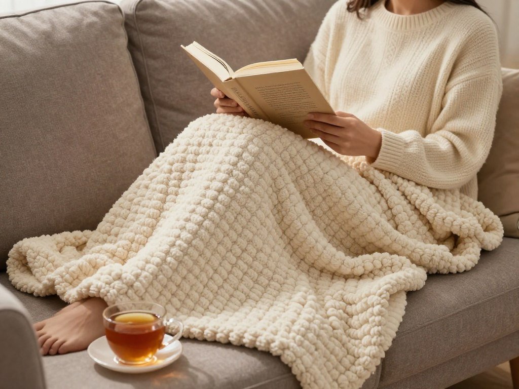 weighted blanket cozy relaxation anxiety relief comfort