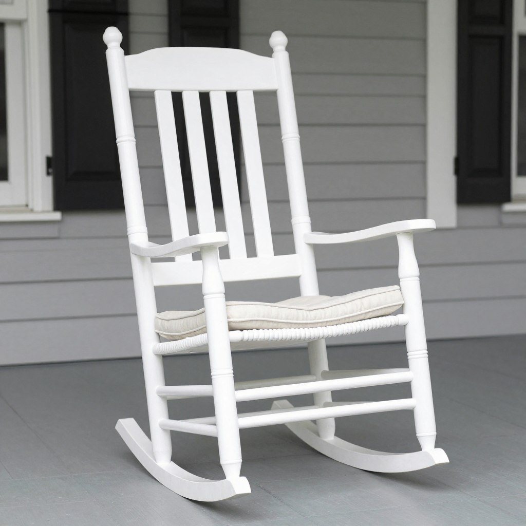 white wooden rocking chair for porch