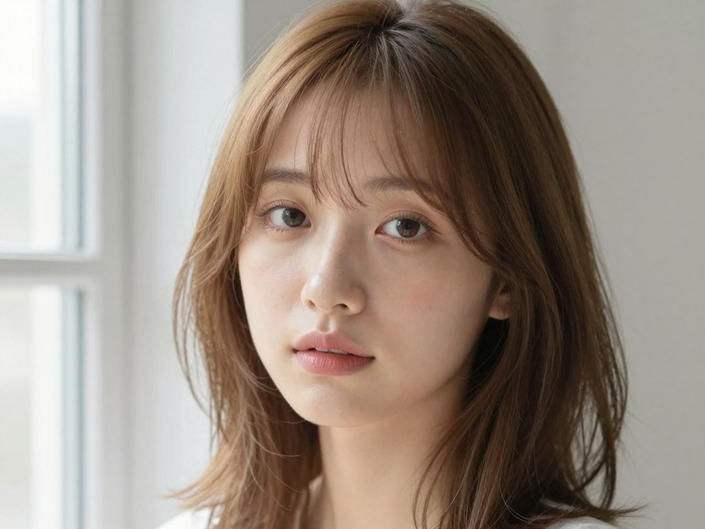 wispy bangs medium length heart face haircut