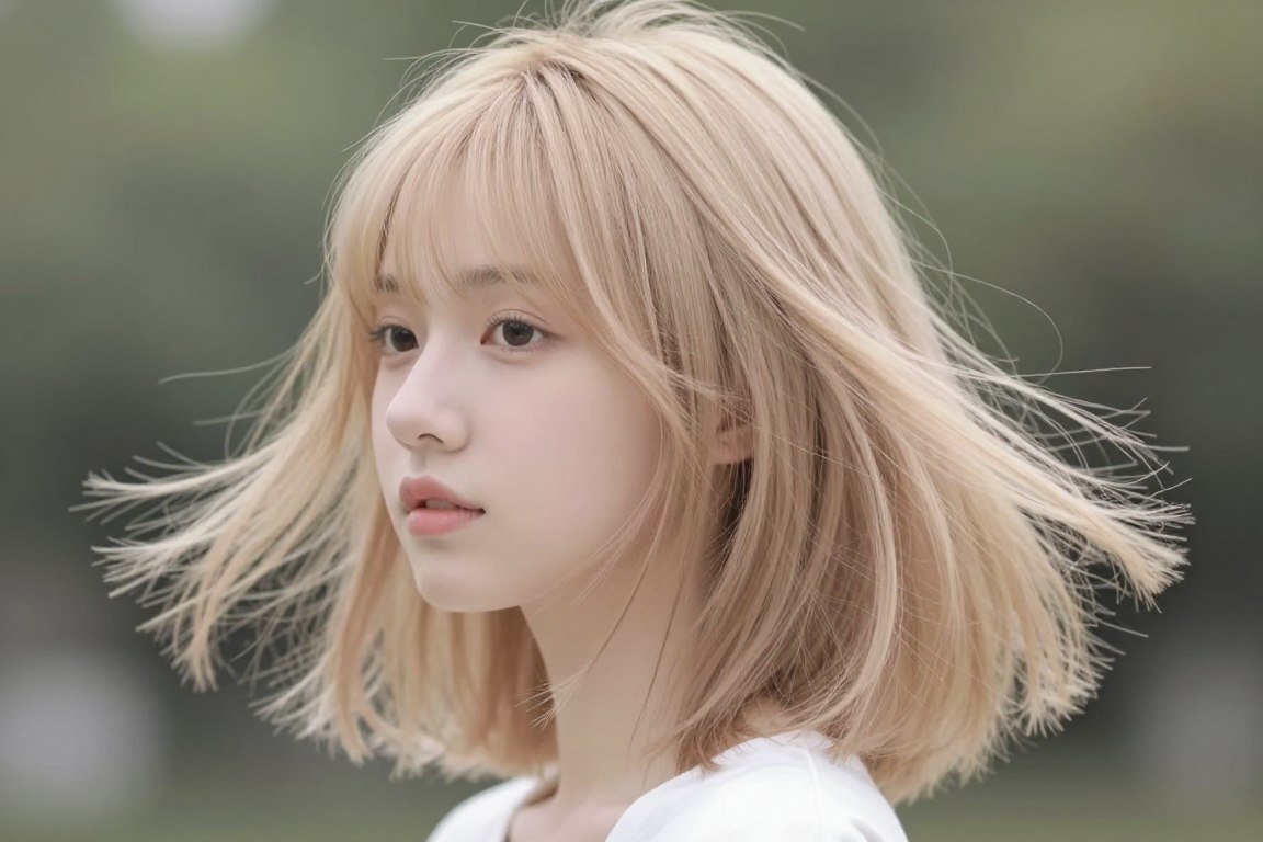 wispy feathered ends on medium length thin hair