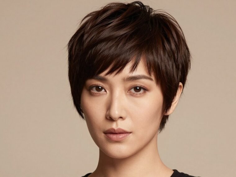 woman with stylish pixie bob haircut showcasing modern short hairstyle