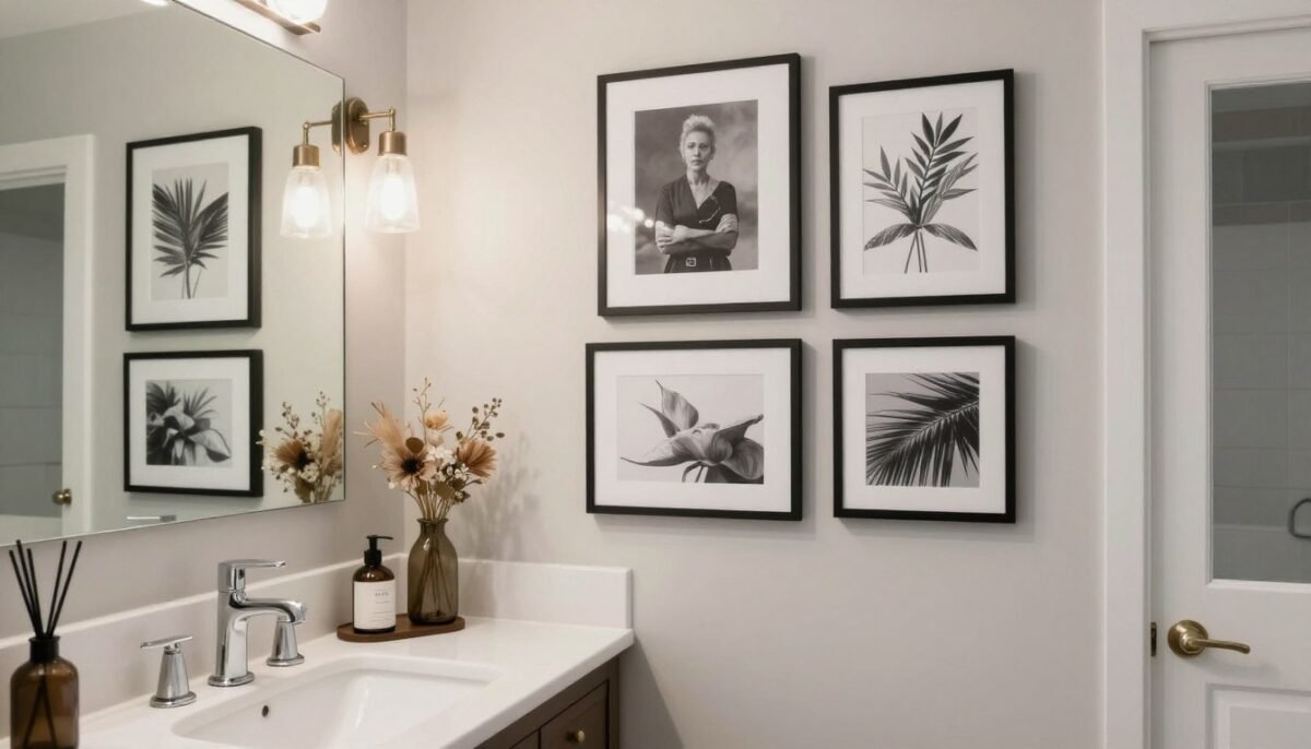Affordable bathroom wall art display