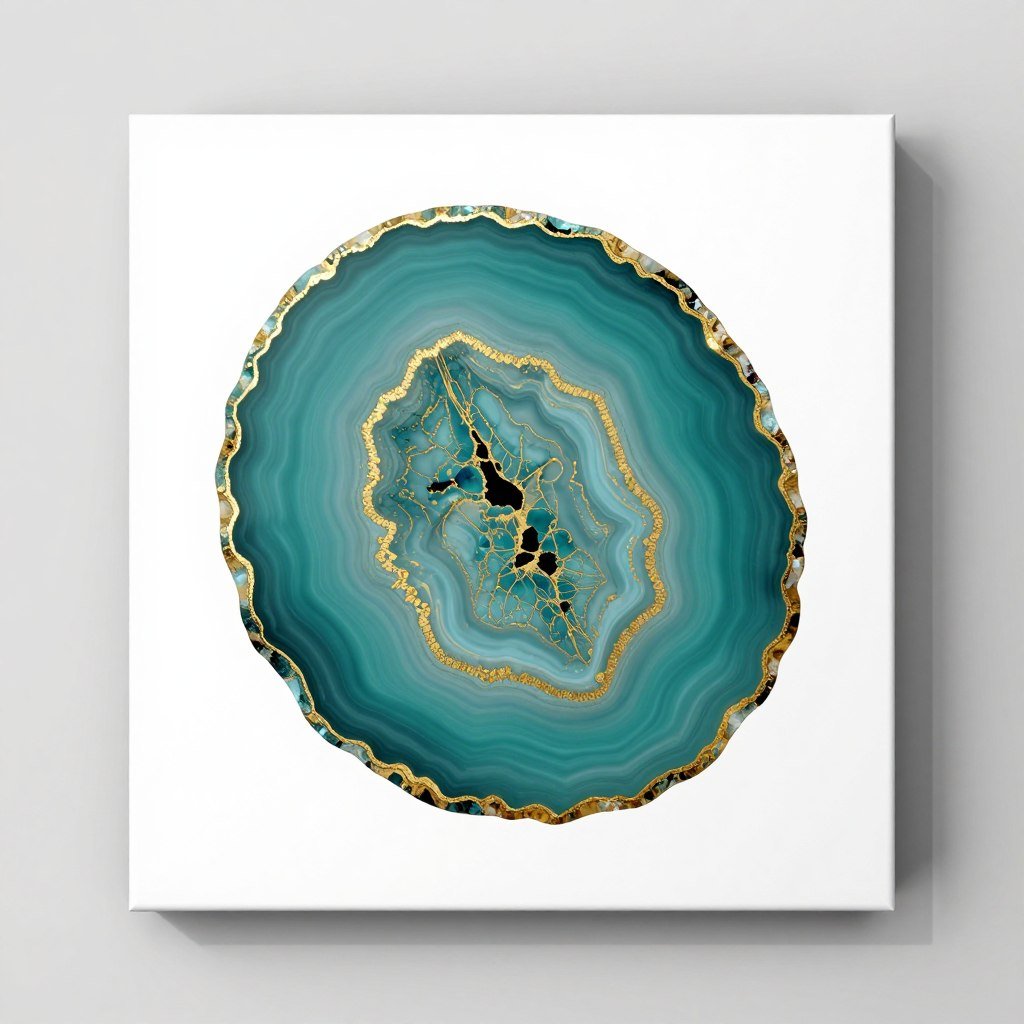 Agate slice luxury canvas bathroom