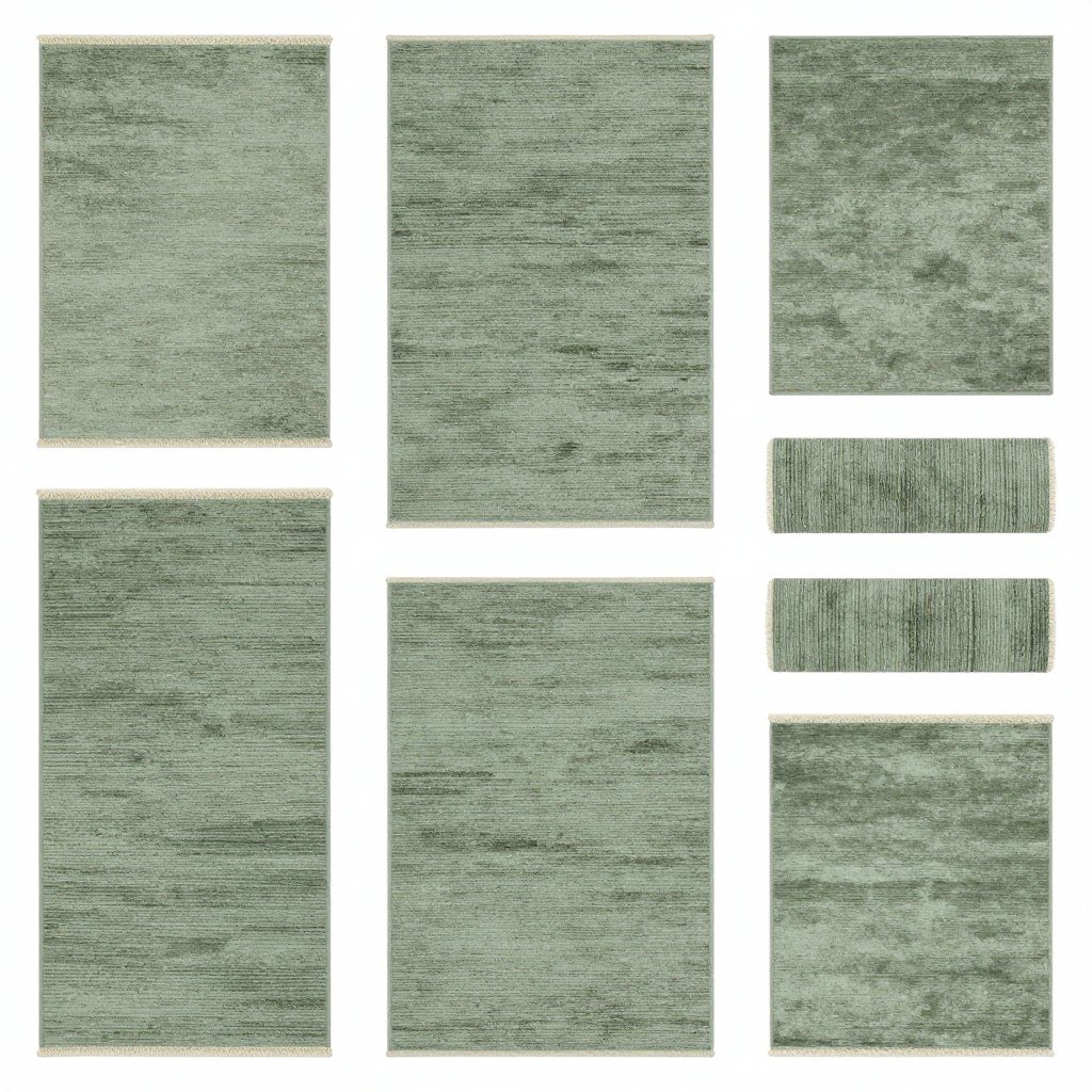 Area rugs in sage green tones