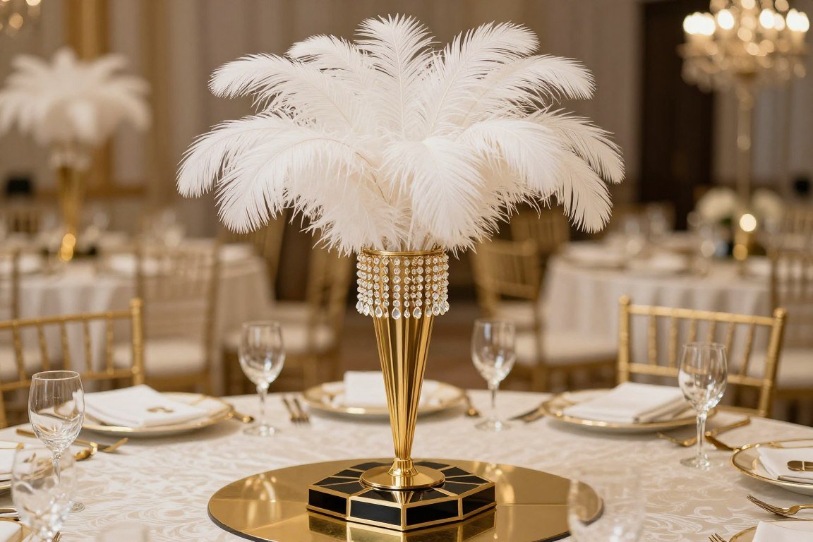 Art Deco wedding table centerpiece