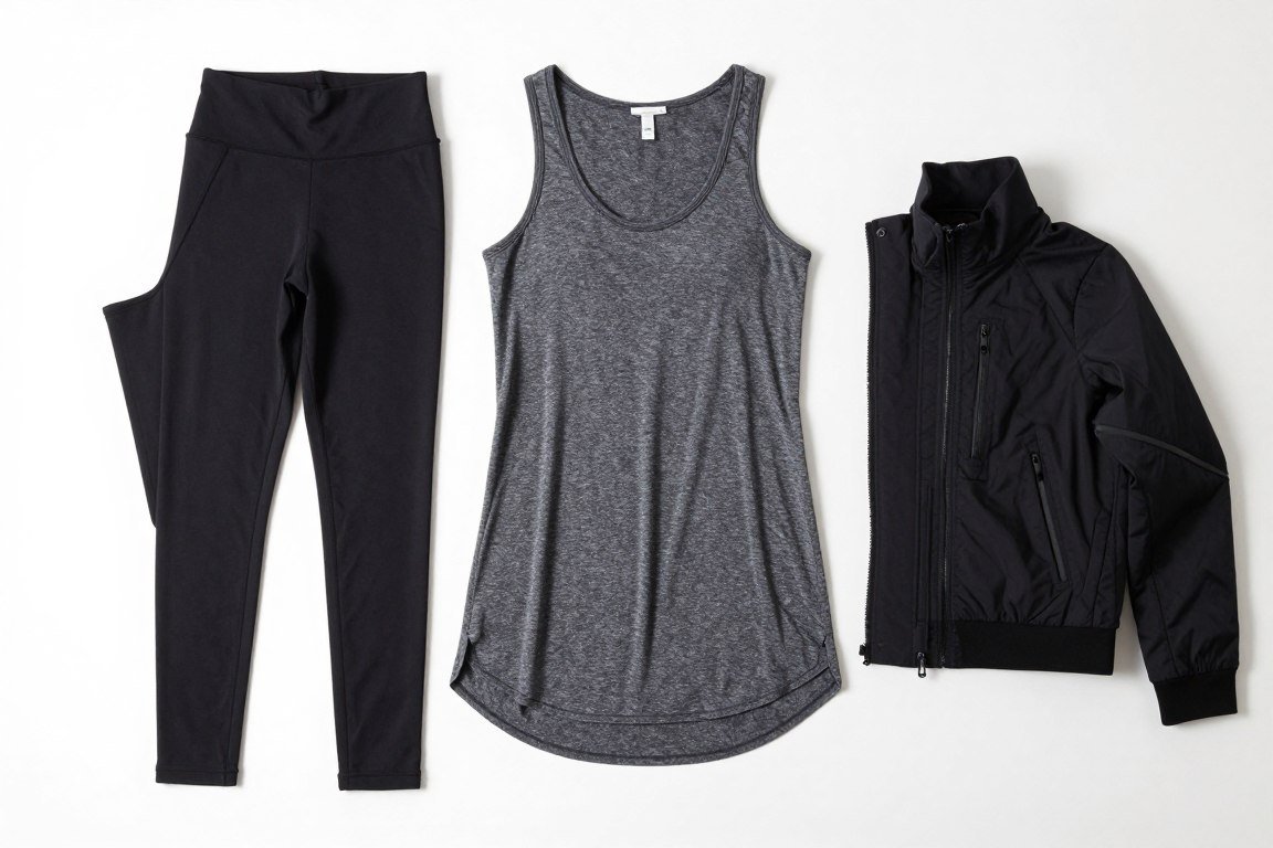Athleisure outfit for broad shoulders