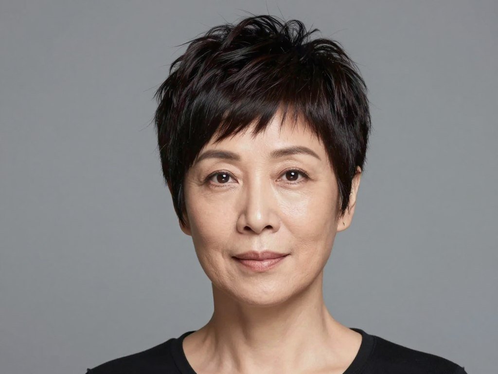 Balanced pixie cut for long face shape