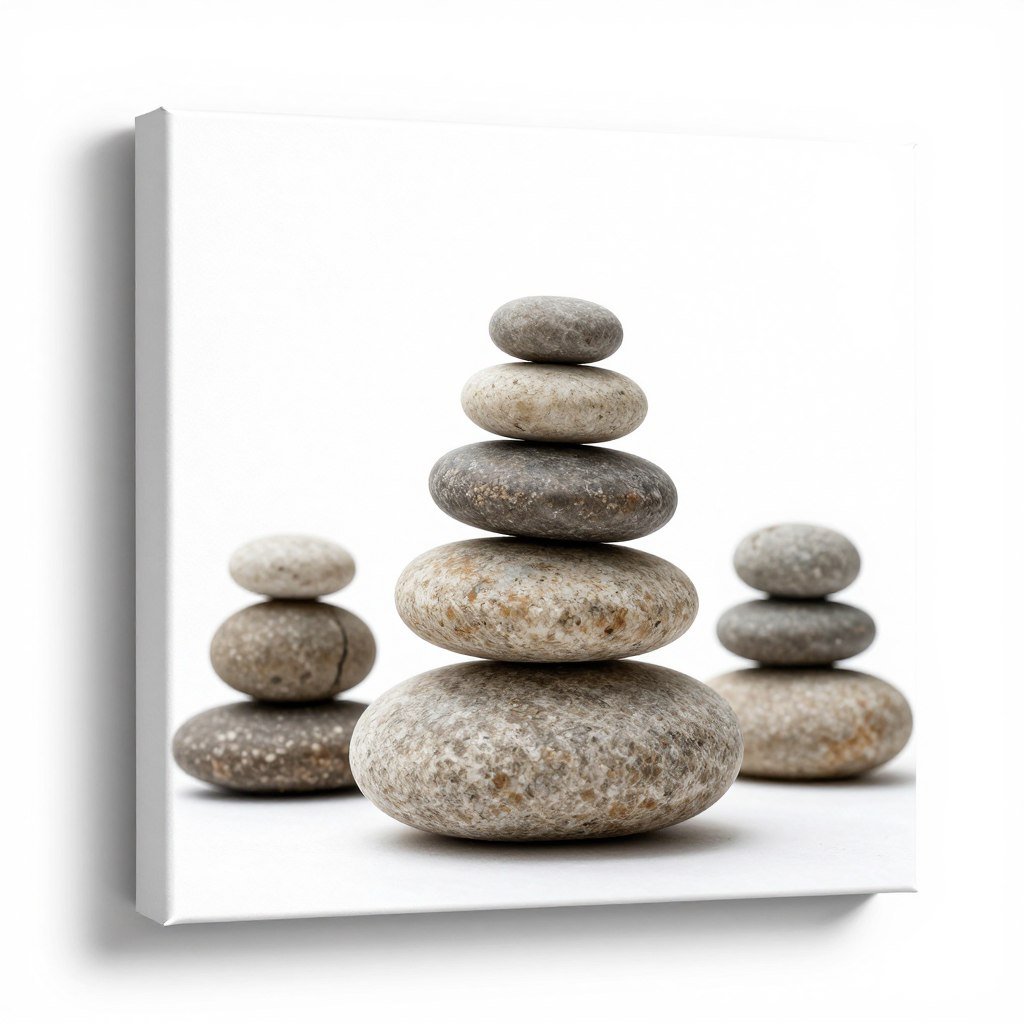Balanced stones zen canvas for bathroom