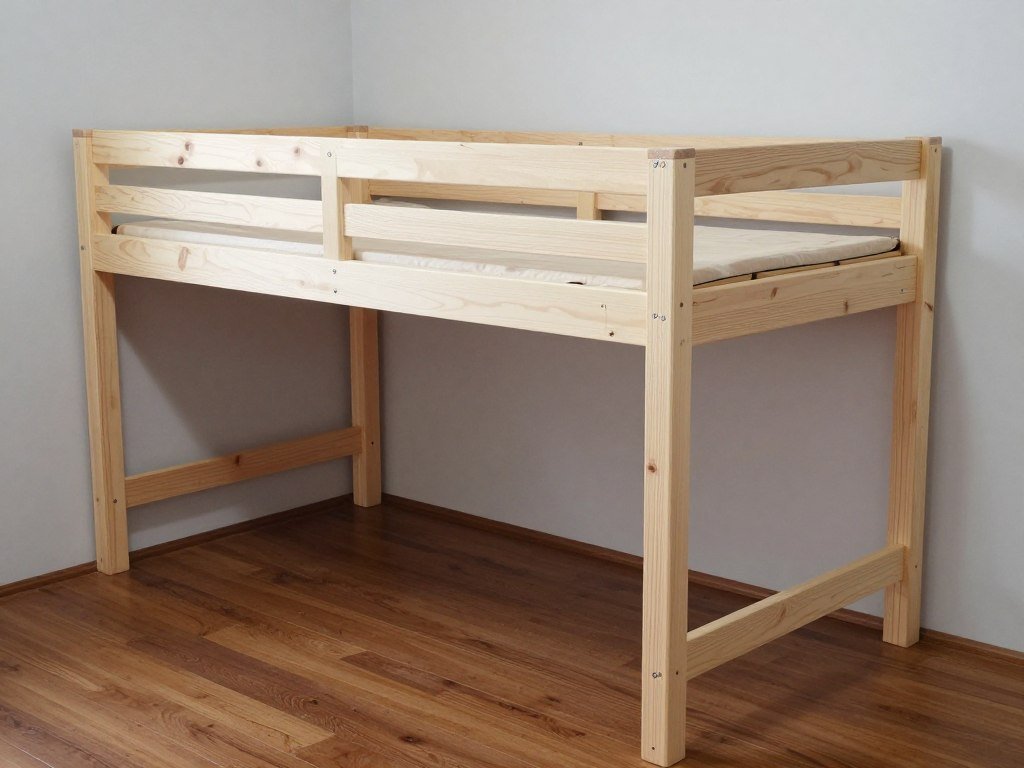 Basic beginner-friendly loft bed platform with simple post construction