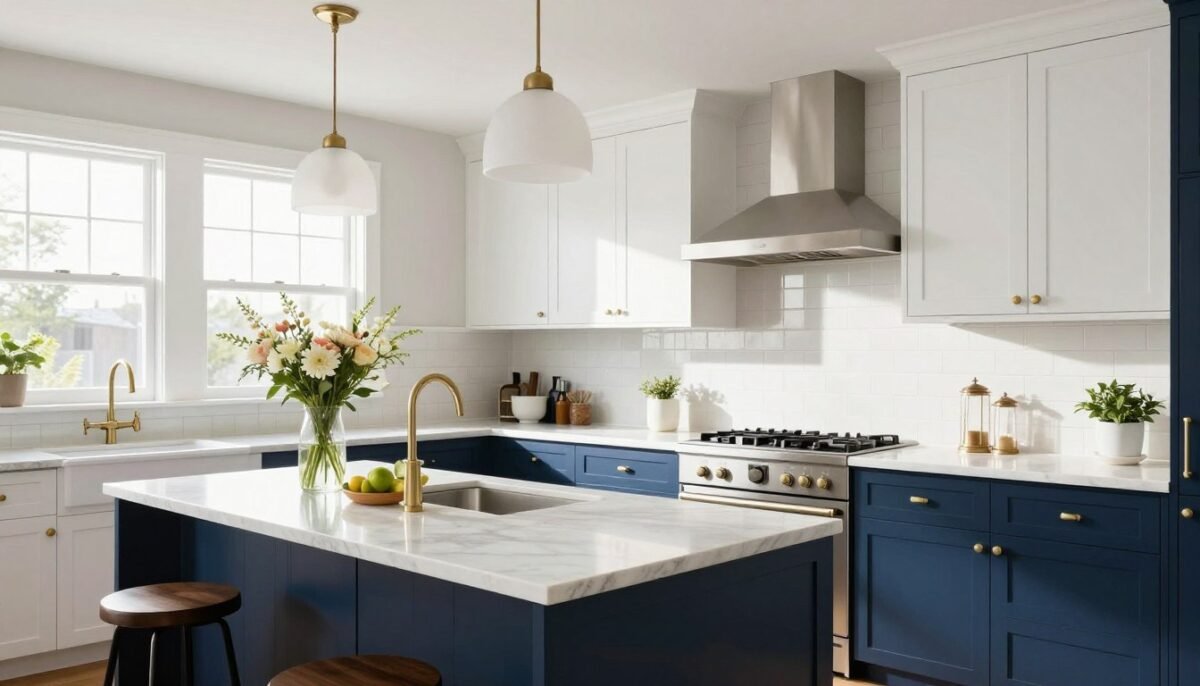 Beautiful completed blue and white kitchen remodel Beautiful completed blue and white kitchen remodel