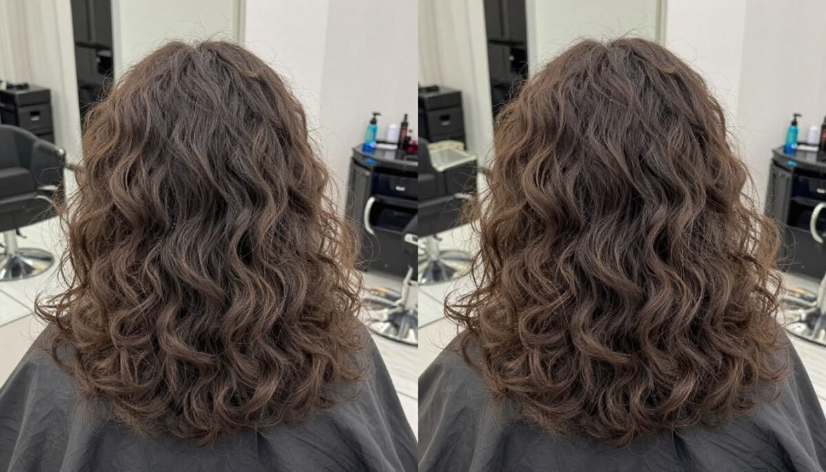 Before and after showing importance of regular trims for choppy cuts