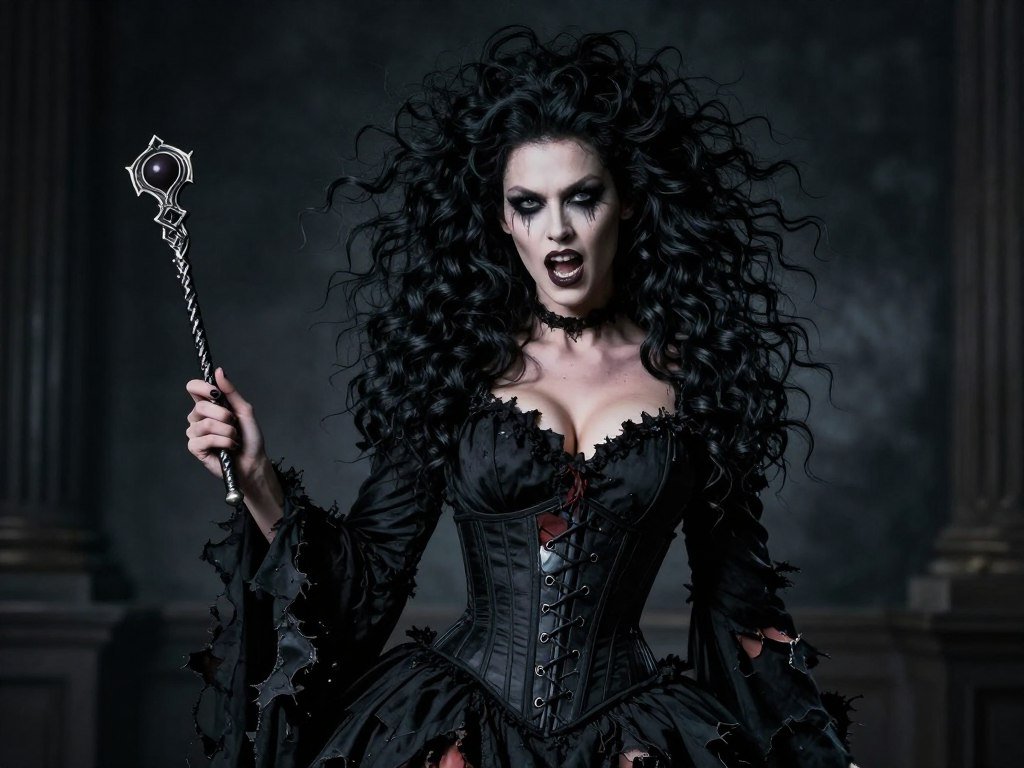 Bellatrix Lestrange DIY costume with wild hair