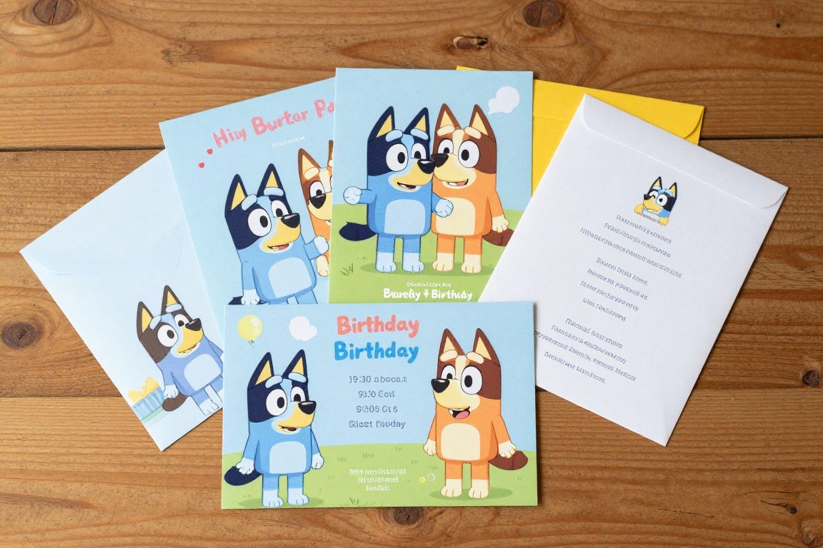 Bluey birthday party invitations