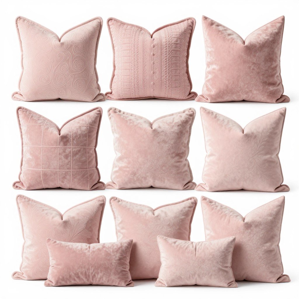 Blush pink decorative pillows collection