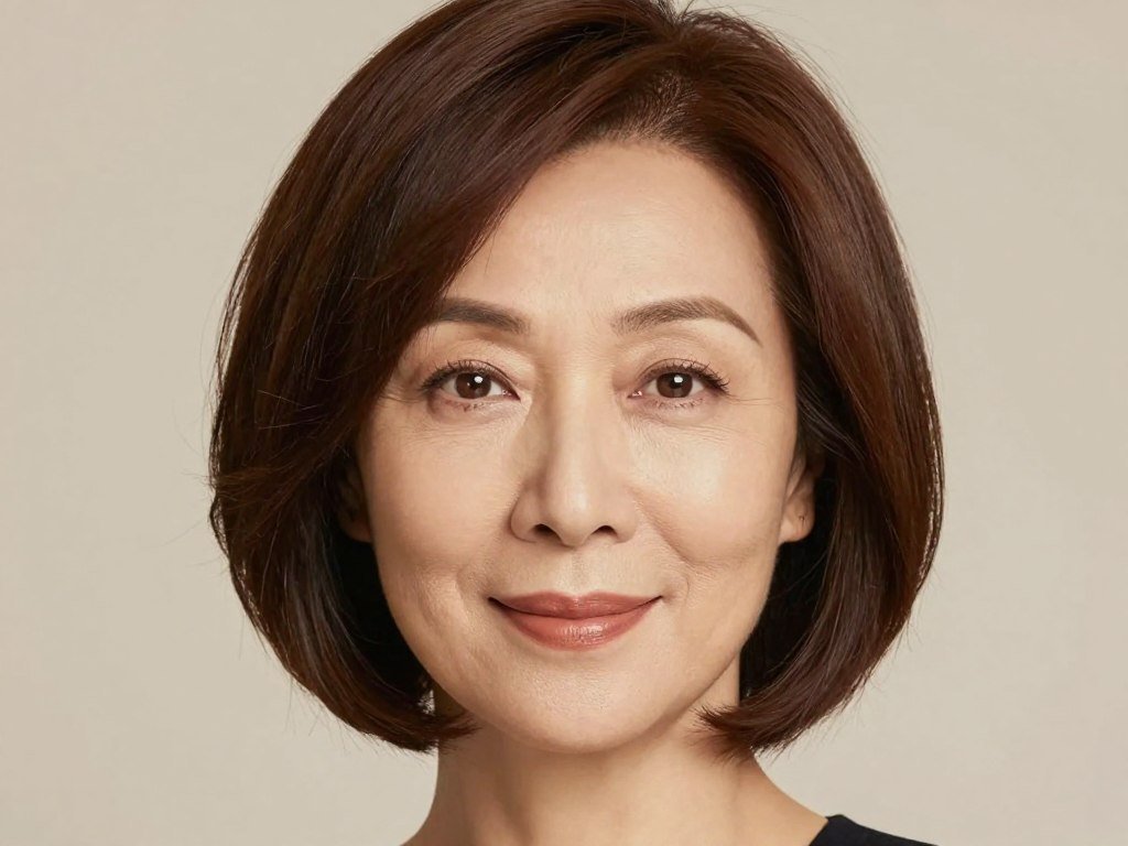 Bob cut designed for heart-shaped faces on women over 60