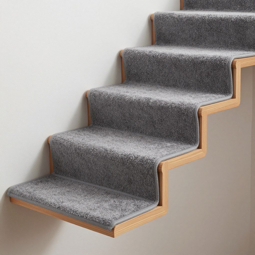 Carpeted cat steps for better traction