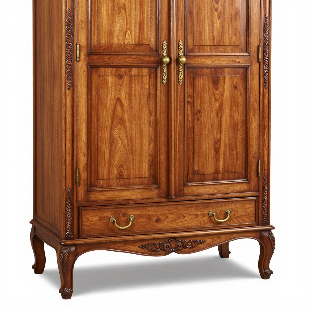 Carved fruitwood armoire