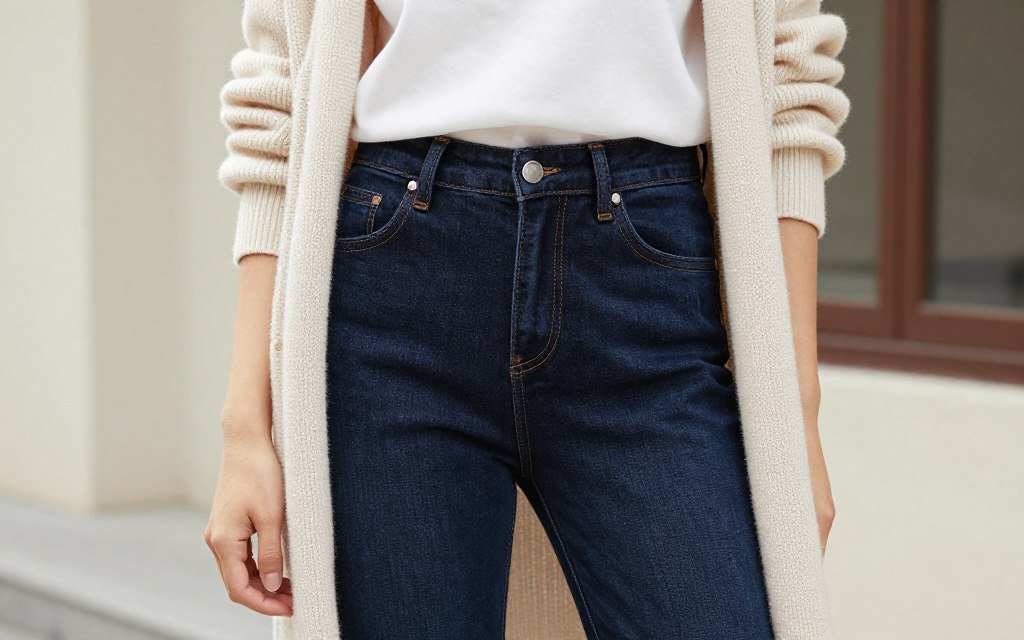 Casual weekend outfit for broad shoulders and large bust