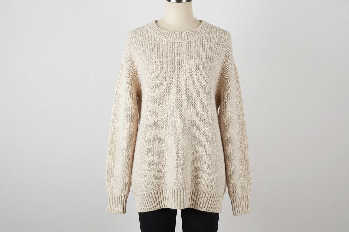 Chunky knit sweater styled properly