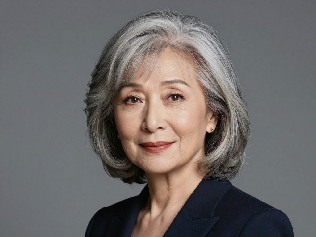Classic elegant bang styles for senior women
