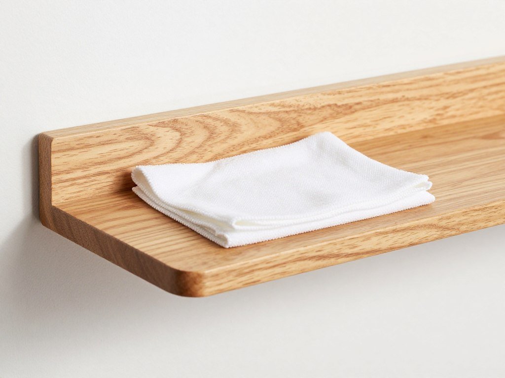 Clean wood cat shelf showing easy maintenance