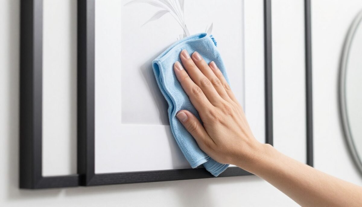 Cleaning and maintaining bathroom wall art