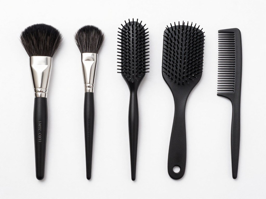 Collection of brushes for styling different bang types