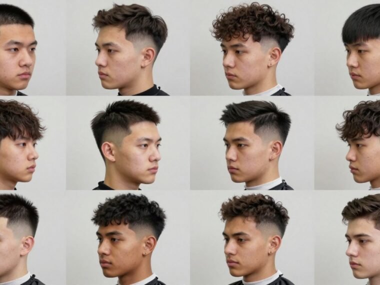 Collection of modern short hairstyles for men showing various cuts and styles