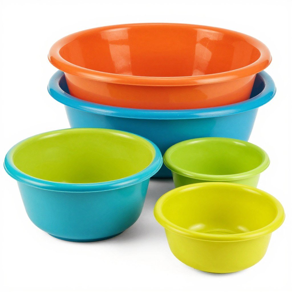 Colorful plastic basin for mud kitchen
